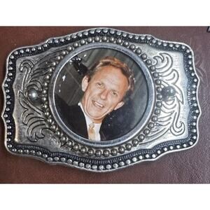 Vintage Western Photo Insert Belt Buckle Custom Picture Frame USA- Cowboy Rodeo
